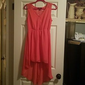 Coral high low dress